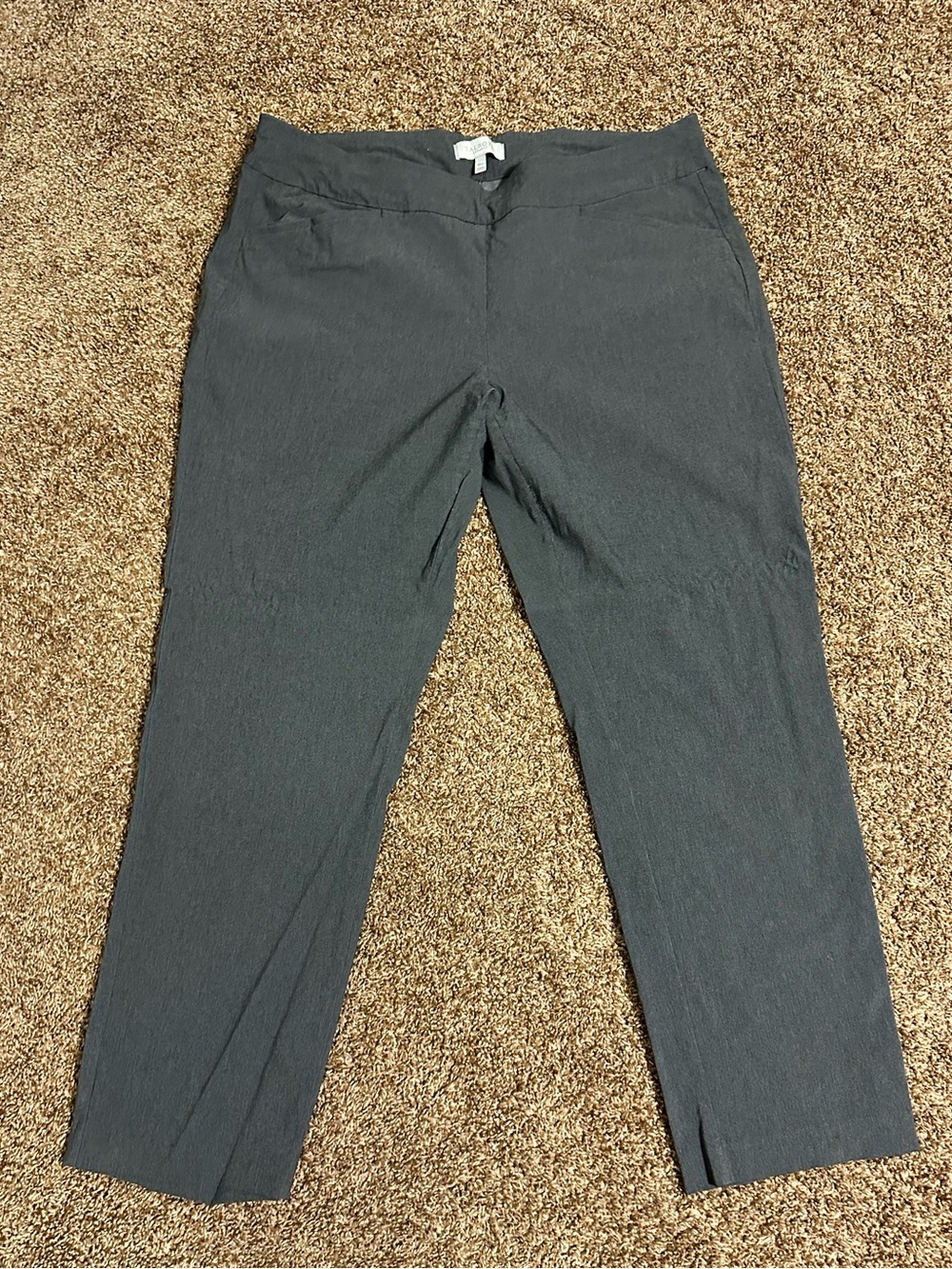 Talbots Gray Ponte Pull On Dress Pants size 16W